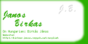 janos birkas business card