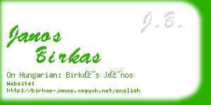 janos birkas business card